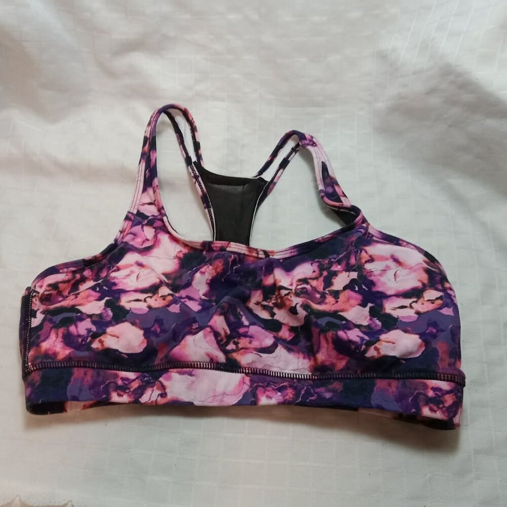 MID Sports bra - Size Large - Pretty Tie-dye pattern with mesh at the back